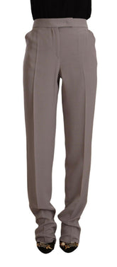 Armani Brown High Waist Silk Tapered Long Pants -   -  Armani.