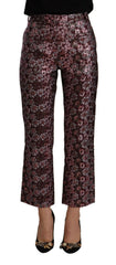 House of Holland Multicolor Floral Jacquard Flared Cropped Pants - - House of Holland.