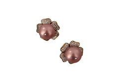 Dolce & Gabbana Gold Tone Maxi Faux Pearl Floral Clip-on Jewelry Earrings -   -  Dolce & Gabbana.