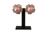 Dolce & Gabbana Gold Tone Maxi Faux Pearl Floral Clip-on Jewelry Earrings -   -  Dolce & Gabbana.