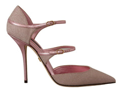 Dolce & Gabbana Pink Glittered Strappy Sandals Mary Jane Shoes -   -  Dolce & Gabbana.