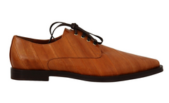 Dolce & Gabbana Brown Eel Leather Lace Up Formal Shoes -   -  Dolce & Gabbana.