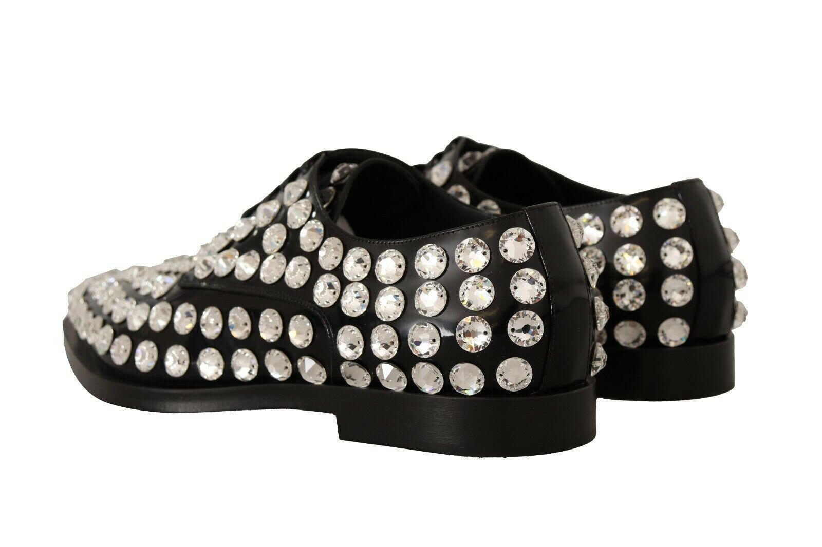 Dolce & Gabbana Black Leather Crystals Lace Up Formal Shoes -   -  Dolce & Gabbana. Dolce & Gabbana Black Leather Crystals Lace Up Formal Shoes -   -  Dolce & Gabbana.