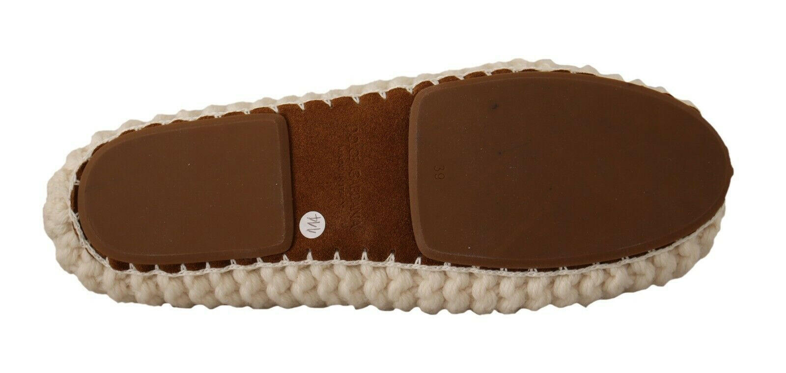 Dolce & Gabbana White Slip On Ballerina Flats Wool Knit Shoes -   -  Dolce & Gabbana. Dolce & Gabbana White Slip On Ballerina Flats Wool Knit Shoes -   -  Dolce & Gabbana.