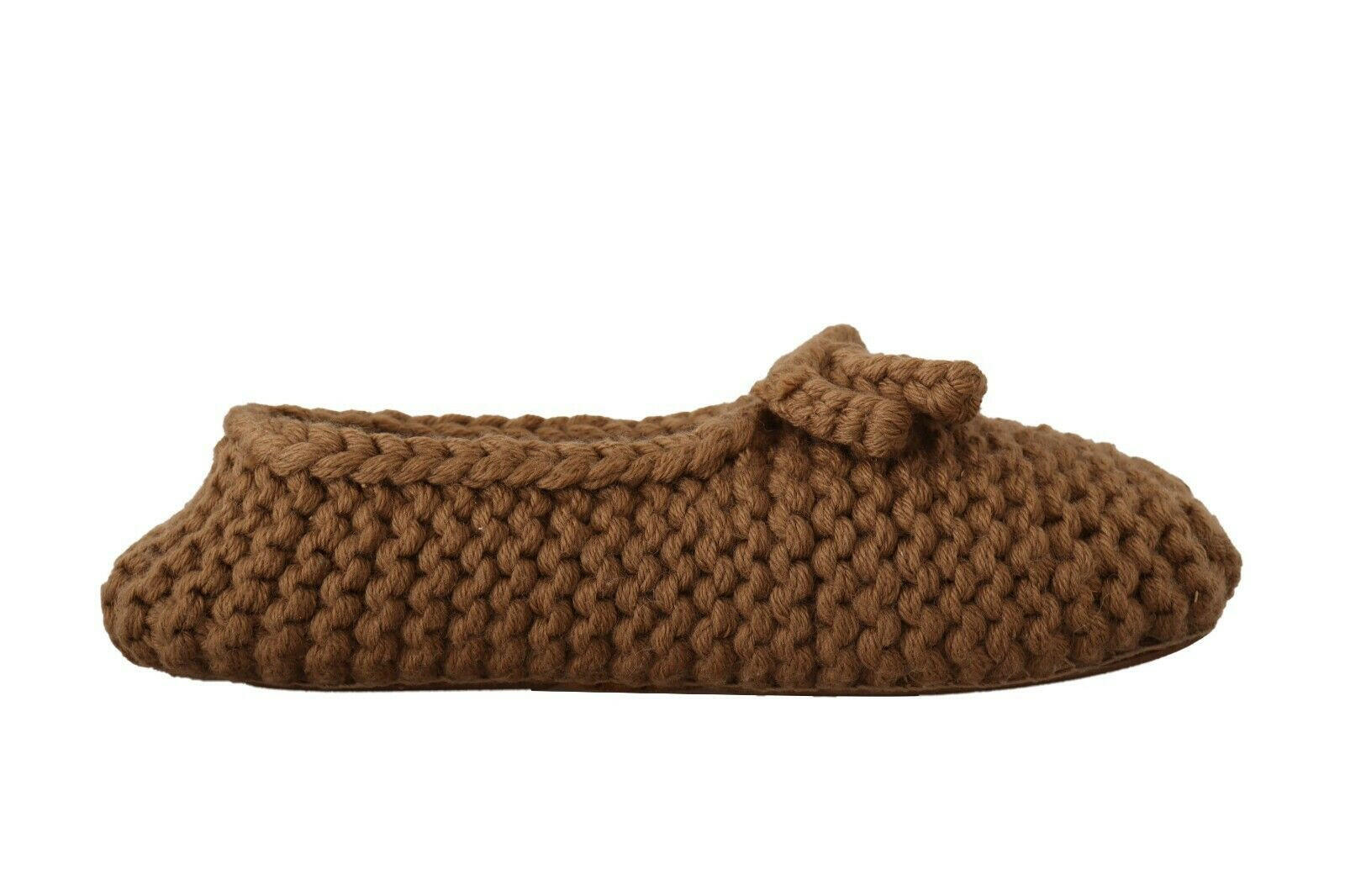 Dolce & Gabbana Brown Slip On Ballerina Flats Wool Knit Shoes -   -  Dolce & Gabbana.