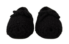 Dolce & Gabbana Black Slip On Ballerina Flats Wool Knit Shoes -   -  Dolce & Gabbana.