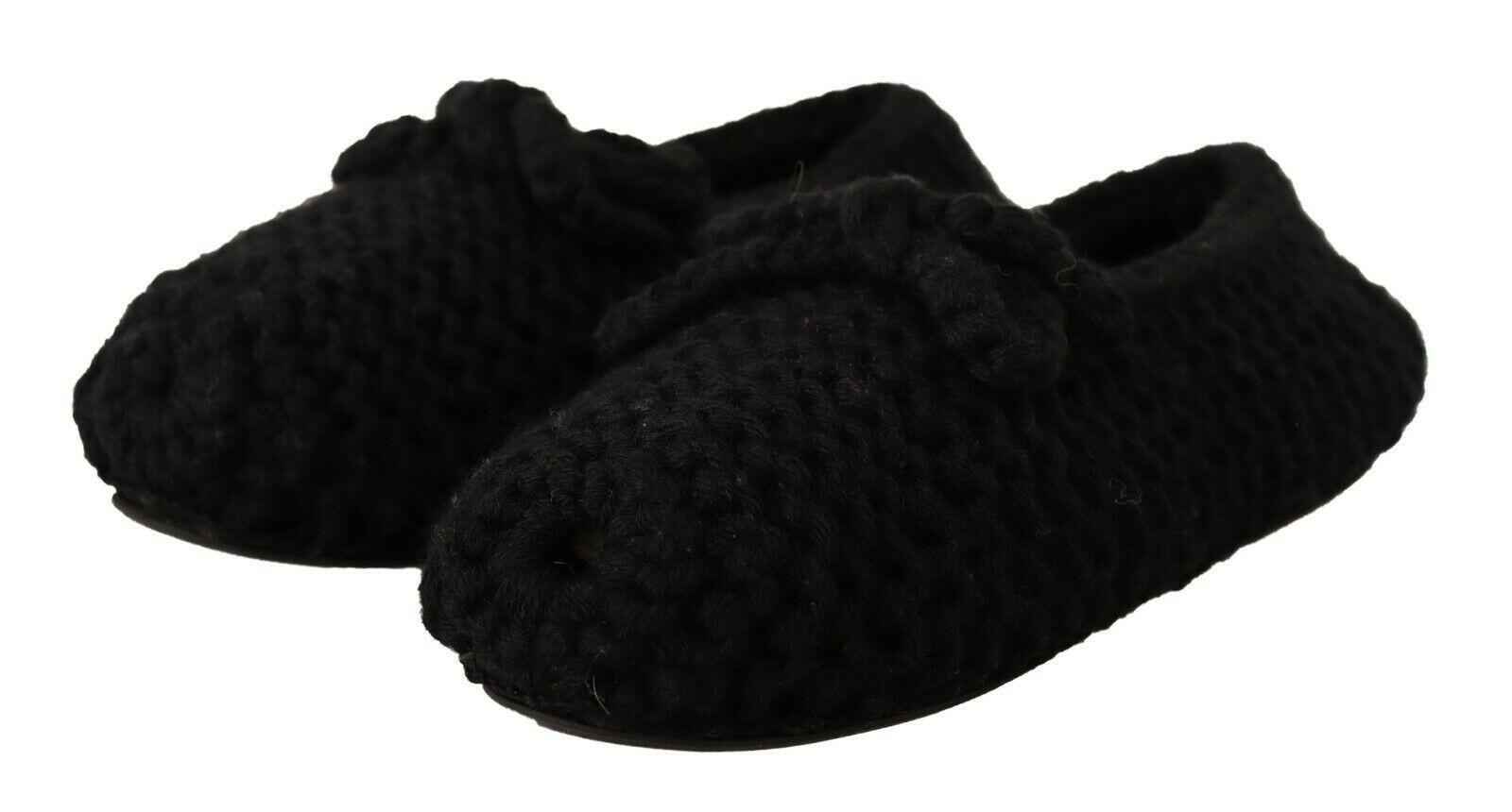 Dolce & Gabbana Black Slip On Ballerina Flats Wool Knit Shoes -   -  Dolce & Gabbana. Dolce & Gabbana Black Slip On Ballerina Flats Wool Knit Shoes -   -  Dolce & Gabbana.