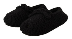 Dolce & Gabbana Black Slip On Ballerina Flats Wool Knit Shoes -   -  Dolce & Gabbana.