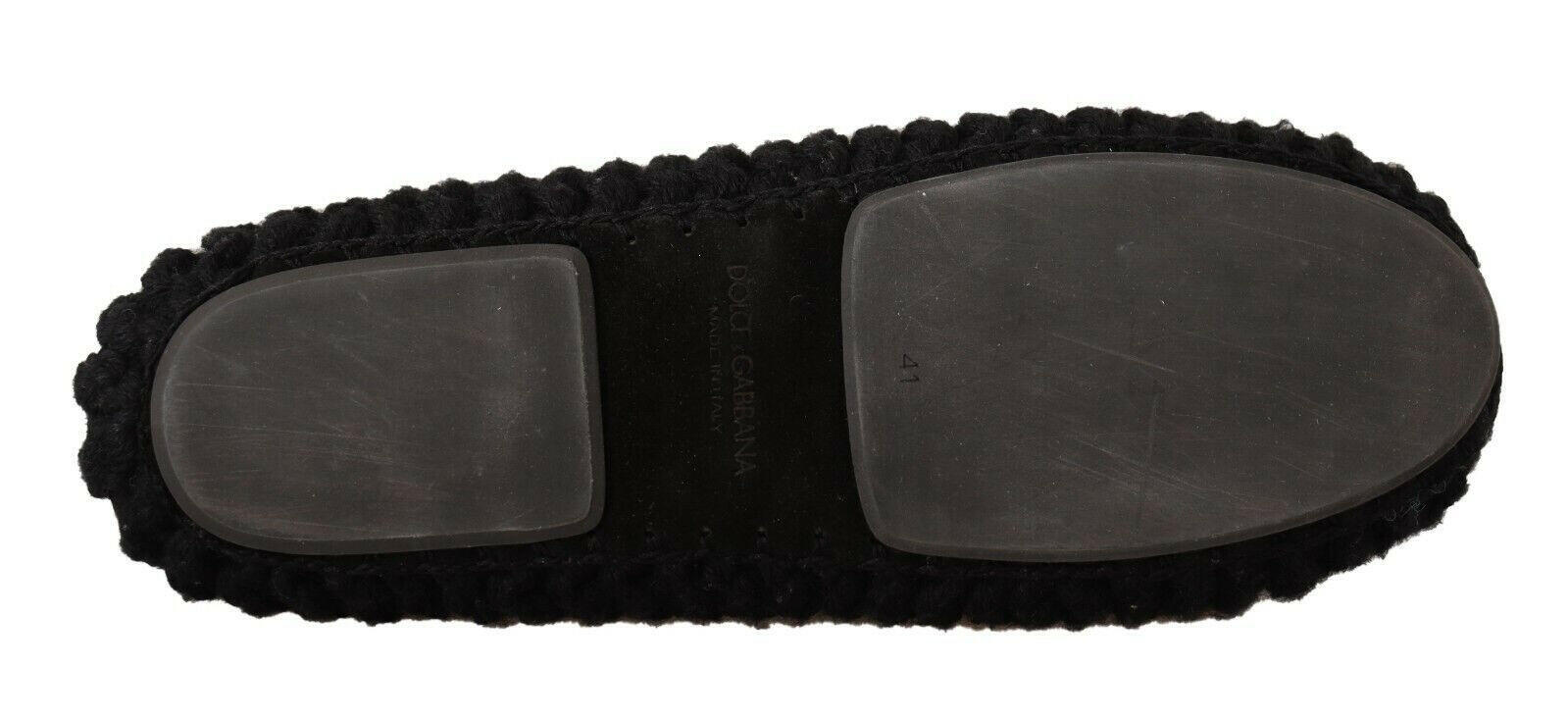 Dolce & Gabbana Black Slip On Ballerina Flats Wool Knit Shoes -   -  Dolce & Gabbana. Dolce & Gabbana Black Slip On Ballerina Flats Wool Knit Shoes -   -  Dolce & Gabbana.