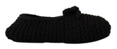 Dolce & Gabbana Black Slip On Ballerina Flats Wool Knit Shoes -   -  Dolce & Gabbana.