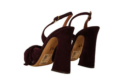 Dolce & Gabbana Dark Purple Suede Ankle Strap Sandals Shoes -   -  Dolce & Gabbana.