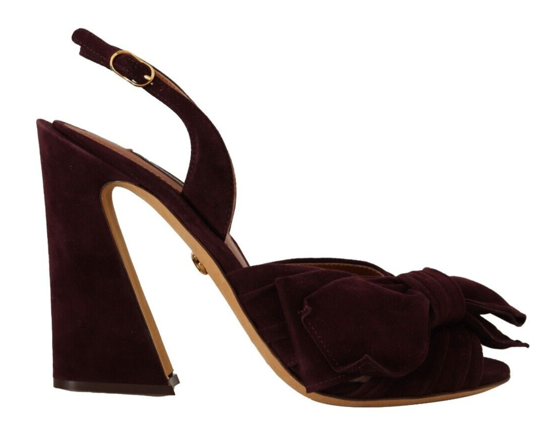 Dolce & Gabbana Dark Purple Suede Ankle Strap Sandals Shoes -   -  Dolce & Gabbana.