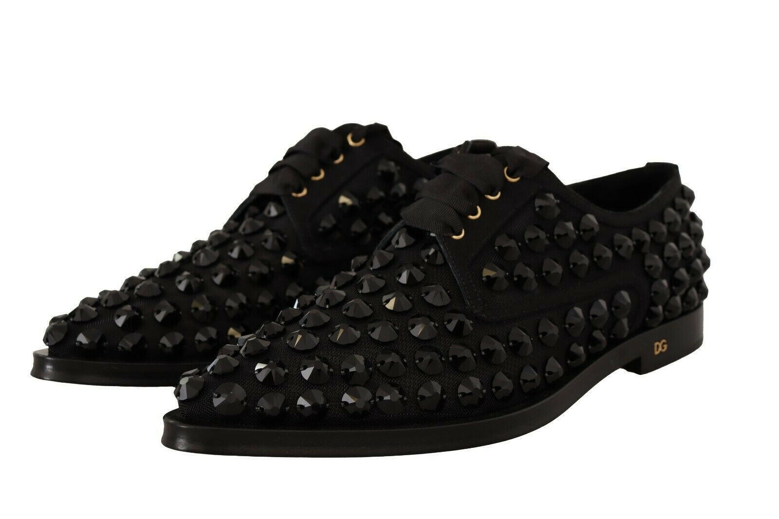 Dolce & Gabbana Black Lace Up Studded Formal Flats Shoes -   -  Dolce & Gabbana. Dolce & Gabbana Black Lace Up Studded Formal Flats Shoes -   -  Dolce & Gabbana.