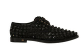 Dolce & Gabbana Black Lace Up Studded Formal Flats Shoes -   -  Dolce & Gabbana.