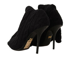 Dolce & Gabbana Black Stretch Socks Knee High Booties Shoes -   -  Dolce & Gabbana.
