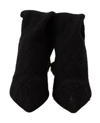 Dolce & Gabbana Black Stretch Socks Knee High Booties Shoes -   -  Dolce & Gabbana.