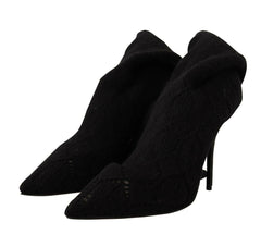 Dolce & Gabbana Black Stretch Socks Knee High Booties Shoes -   -  Dolce & Gabbana.