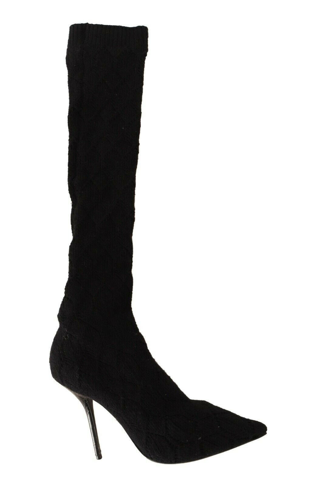Dolce & Gabbana Black Stretch Socks Knee High Booties Shoes -   -  Dolce & Gabbana.