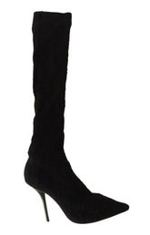Dolce & Gabbana Black Stretch Socks Knee High Booties Shoes -   -  Dolce & Gabbana.