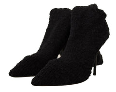 Dolce & Gabbana Black Stretch Socks Knee High Booties Shoes -   -  Dolce & Gabbana.