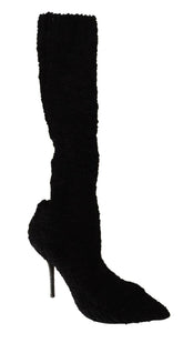 Dolce & Gabbana Black Stretch Socks Knee High Booties Shoes -   -  Dolce & Gabbana.