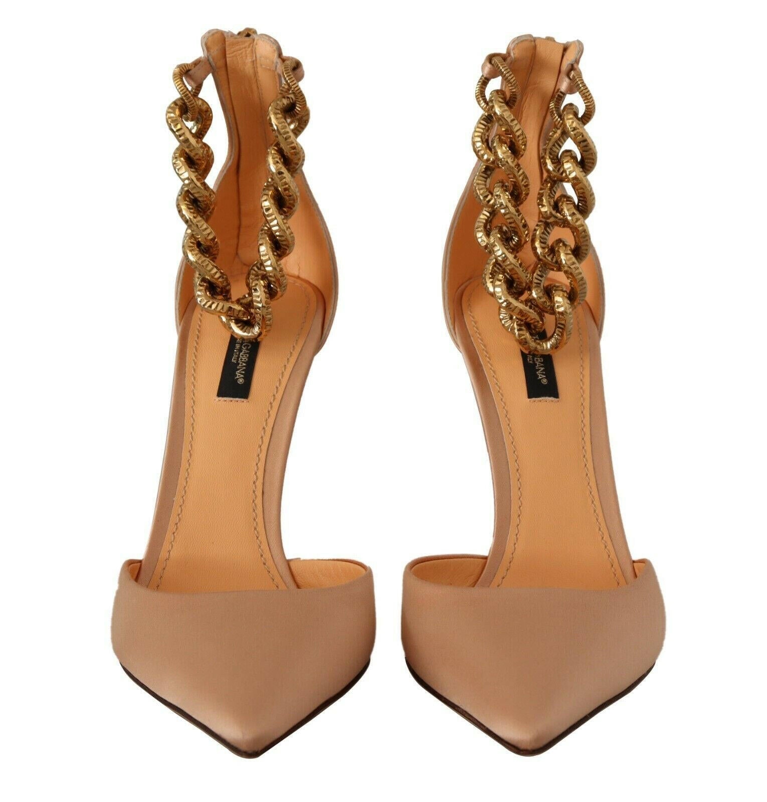 Dolce & Gabbana Beige Ankle Chain Strap High Heels Pumps Shoes -   -  Dolce & Gabbana. Dolce & Gabbana Beige Ankle Chain Strap High Heels Pumps Shoes -   -  Dolce & Gabbana.