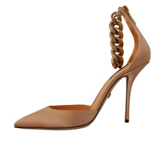 Dolce & Gabbana Beige Ankle Chain Strap High Heels Pumps Shoes -   -  Dolce & Gabbana.