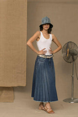 Don The Fuller Blue Cotton Women Skirt -   -  Don The Fuller.