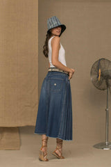 Don The Fuller Blue Cotton Women Skirt -   -  Don The Fuller.