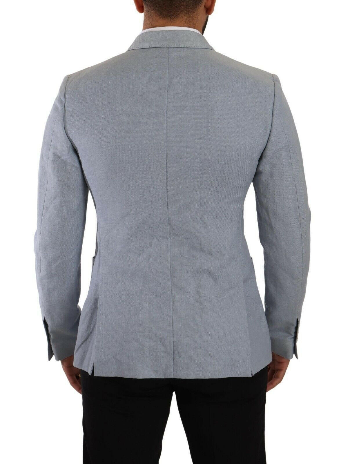 Dolce & Gabbana Blue Cotton Linen Slim Fit Jacket Coat Blazer -   -  Dolce & Gabbana. Dolce & Gabbana Blue Cotton Linen Slim Fit Jacket Coat Blazer -   -  Dolce & Gabbana.