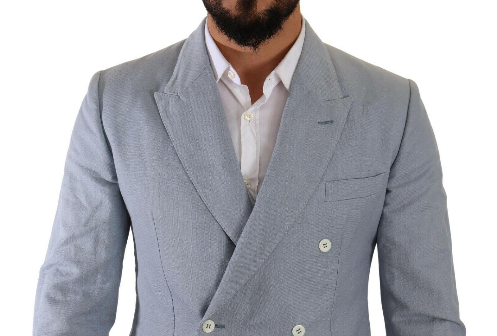 Dolce & Gabbana Blue Cotton Linen Slim Fit Jacket Coat Blazer -   -  Dolce & Gabbana. Dolce & Gabbana Blue Cotton Linen Slim Fit Jacket Coat Blazer -   -  Dolce & Gabbana.