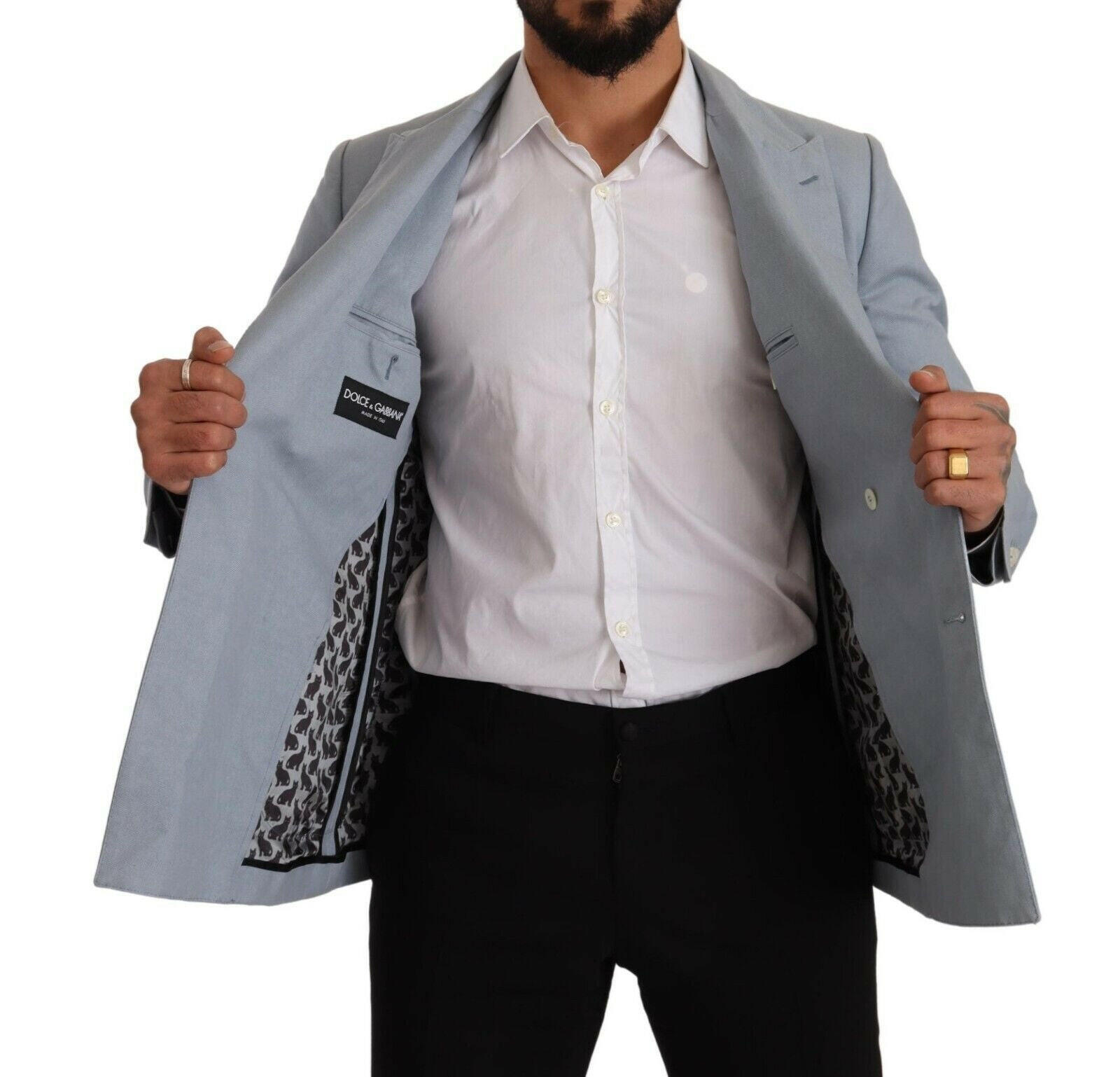 Dolce & Gabbana Blue Cotton Linen Slim Fit Jacket Coat Blazer -   -  Dolce & Gabbana. Dolce & Gabbana Blue Cotton Linen Slim Fit Jacket Coat Blazer -   -  Dolce & Gabbana.