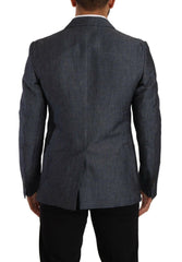 Dolce & Gabbana Blue Linen Cotton Jacket TAORMINA Blazer -   -  Dolce & Gabbana.