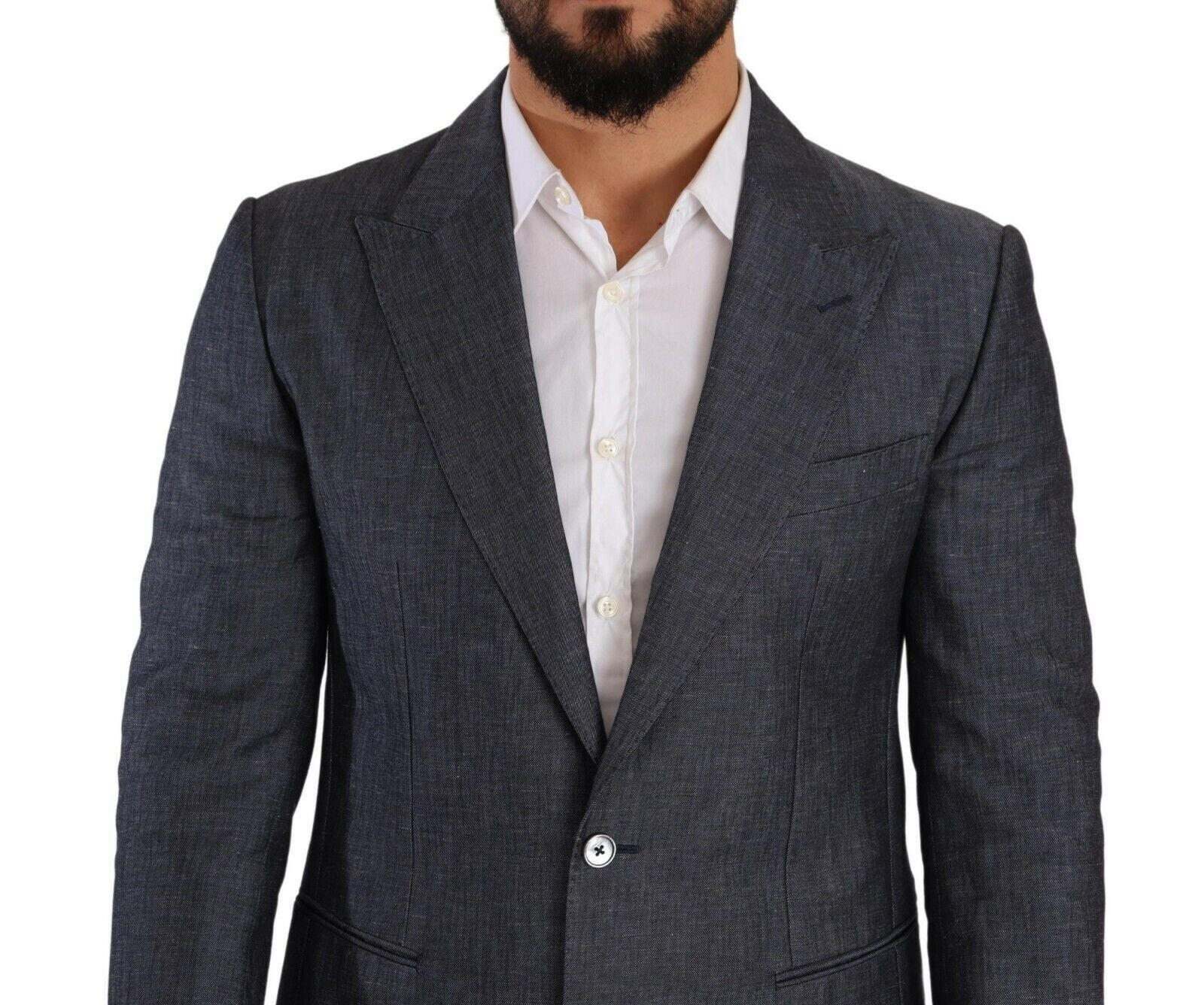 Dolce & Gabbana Blue Linen Cotton Jacket TAORMINA Blazer -   -  Dolce & Gabbana. Dolce & Gabbana Blue Linen Cotton Jacket TAORMINA Blazer -   -  Dolce & Gabbana.