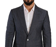 Dolce & Gabbana Blue Linen Cotton Jacket TAORMINA Blazer -   -  Dolce & Gabbana.