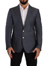 Dolce & Gabbana Blue Linen Cotton Jacket TAORMINA Blazer -   -  Dolce & Gabbana.
