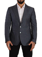 Dolce & Gabbana Blue Linen Cotton Jacket TAORMINA Blazer -   -  Dolce & Gabbana.