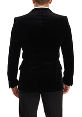 Dolce & Gabbana Black Velvet Single Breasted One Button Blazer -   -  Dolce & Gabbana.