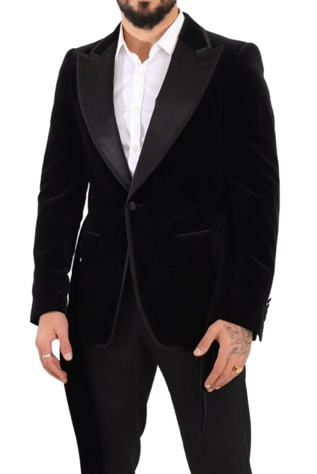 Dolce & Gabbana Black Velvet Single Breasted One Button Blazer -   -  Dolce & Gabbana. Dolce & Gabbana Black Velvet Single Breasted One Button Blazer -   -  Dolce & Gabbana.