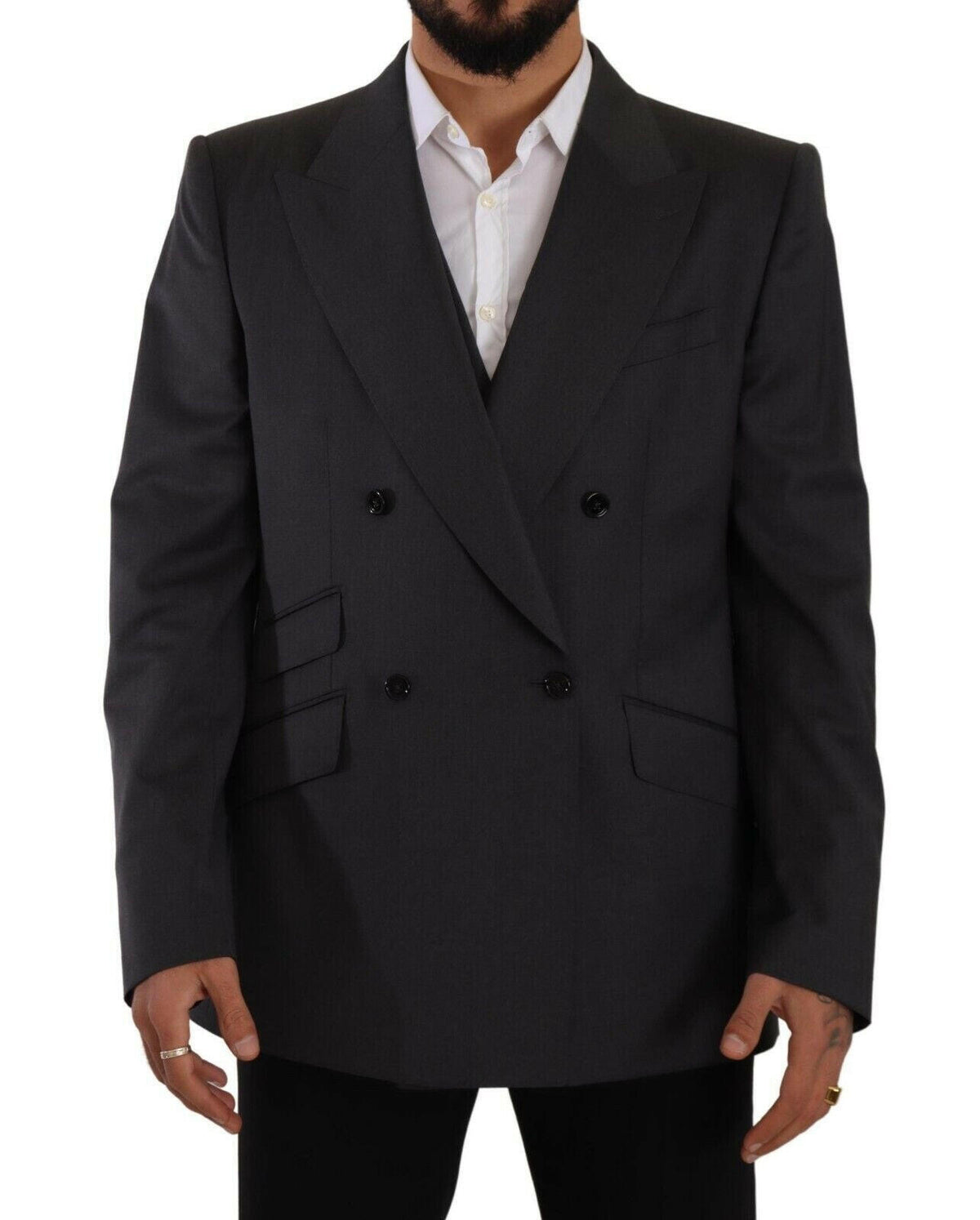Dolce & Gabbana Gray Double Breasted 2 Piece SICILIA Blazer -   -  Dolce & Gabbana.