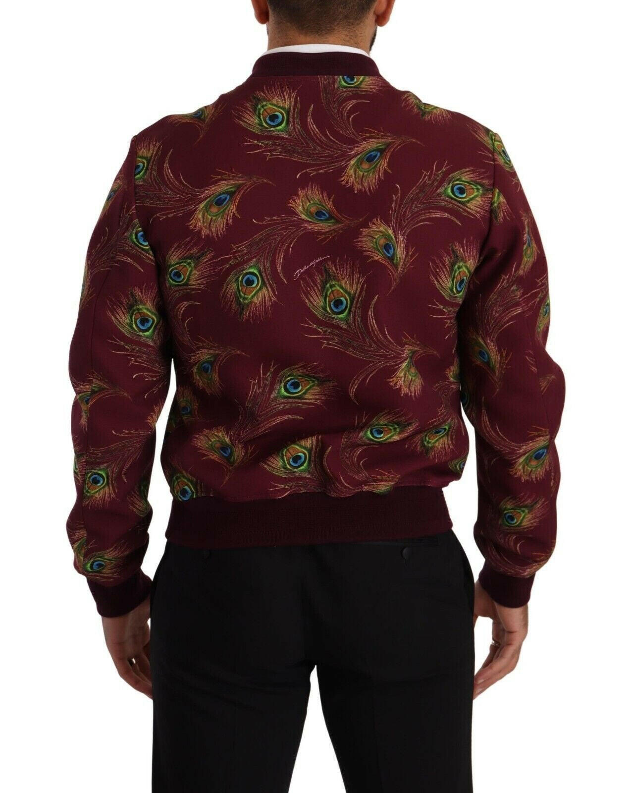Dolce & Gabbana Red Peacock Polyester Stretch Full Zip Jacket -   -  Dolce & Gabbana. Dolce & Gabbana Red Peacock Polyester Stretch Full Zip Jacket -   -  Dolce & Gabbana.