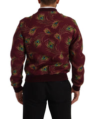Dolce & Gabbana Red Peacock Polyester Stretch Full Zip Jacket -   -  Dolce & Gabbana.