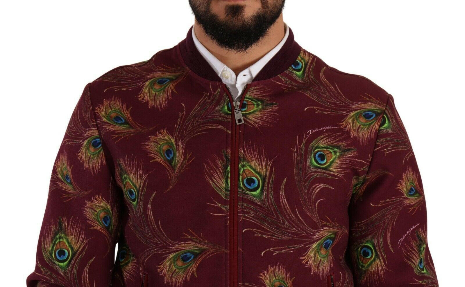 Dolce & Gabbana Red Peacock Polyester Stretch Full Zip Jacket -   -  Dolce & Gabbana. Dolce & Gabbana Red Peacock Polyester Stretch Full Zip Jacket -   -  Dolce & Gabbana.