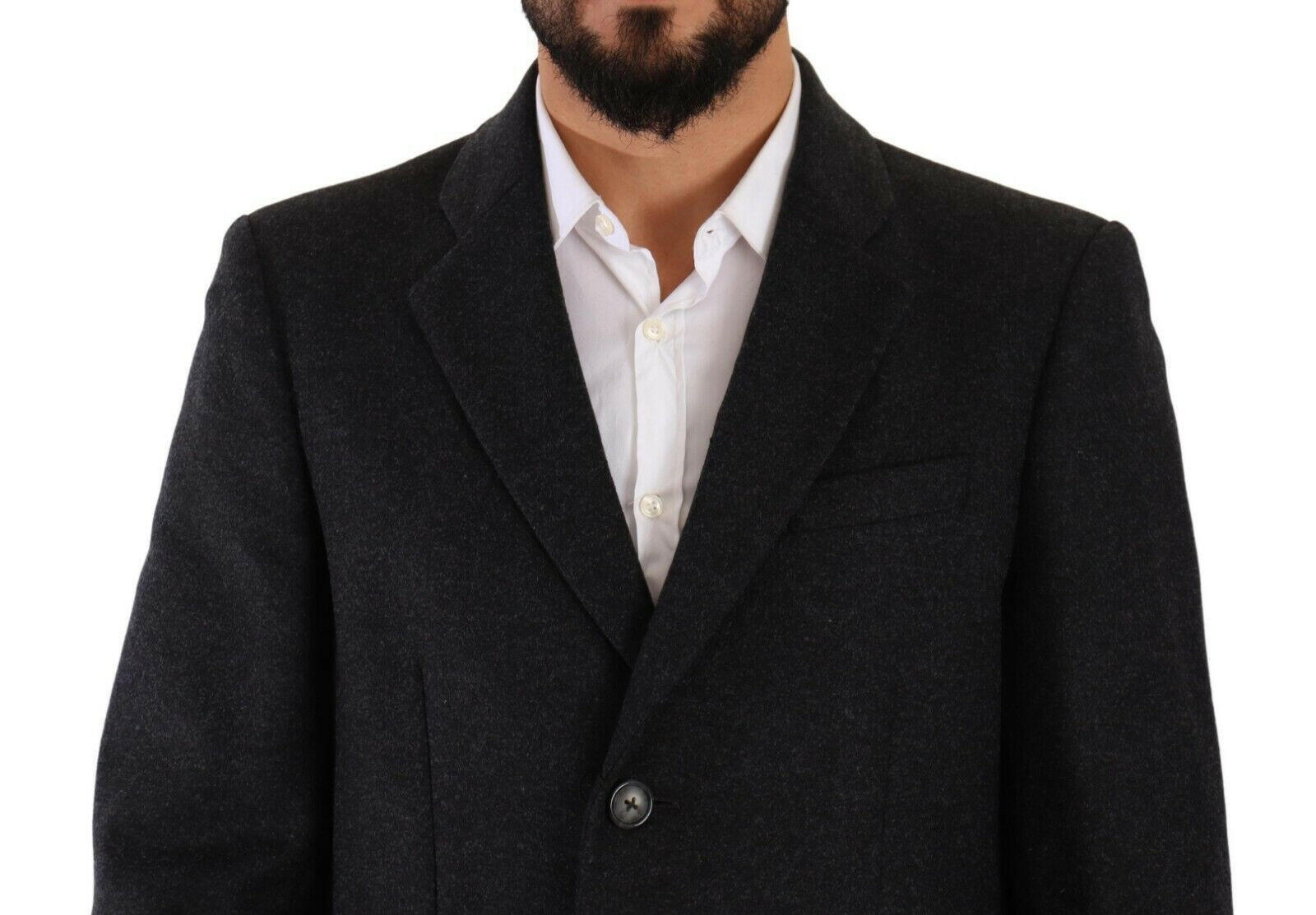 Dolce & Gabbana Dark Gray Wool Over Trench Coat Men Jacket -   -  Dolce & Gabbana. Dolce & Gabbana Dark Gray Wool Over Trench Coat Men Jacket -   -  Dolce & Gabbana.