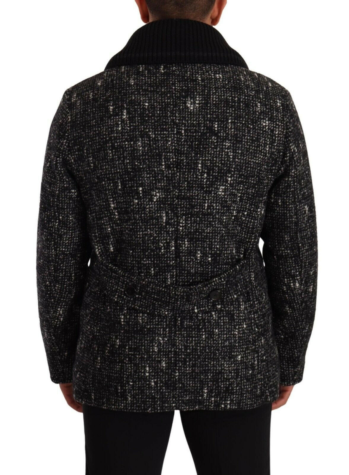 Dolce & Gabbana Black Wool Double Breasted Coat Men Jacket -   -  Dolce & Gabbana. Dolce & Gabbana Black Wool Double Breasted Coat Men Jacket -   -  Dolce & Gabbana.
