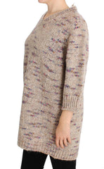 PINK MEMORIES Beige Wool Blend Knitted Oversize Sweater -   -  PINK MEMORIES.