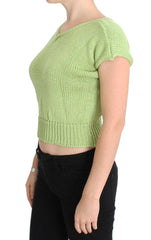 PINK MEMORIES Green Cotton Blend Knitted Sweater - - PINK MEMORIES.