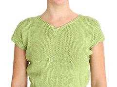 PINK MEMORIES Green Cotton Blend Knitted Sweater - - PINK MEMORIES.