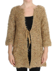 PINK MEMORIES Beige Wool Blend Cape Sweater - - PINK MEMORIES.