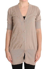 PINK MEMORIES Pink Lace Cotton Cardigan Sweater -   -  PINK MEMORIES.